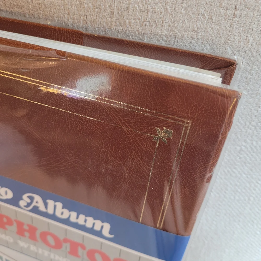 Brown Photo Album with Gold Accents
